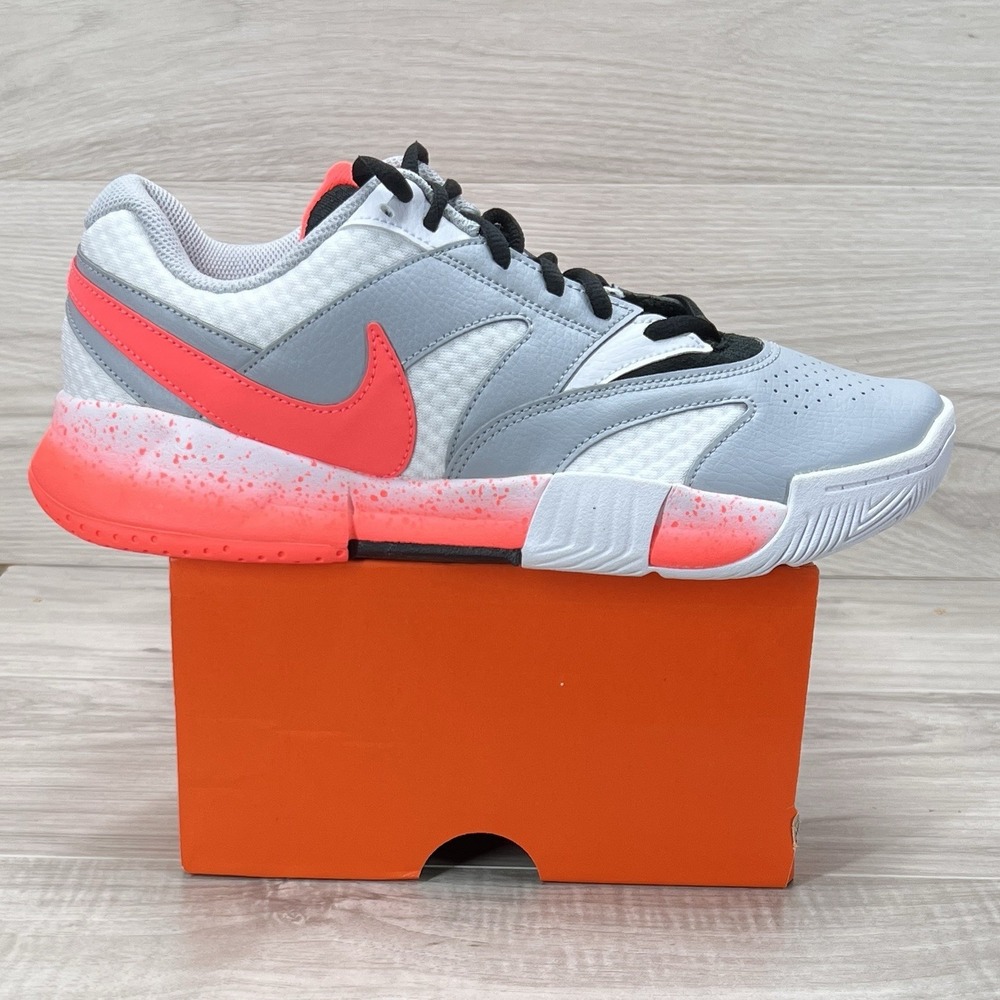 Women's Size 10 Nike Court Life 4 HC Premium Tennis White Hot Lava nby HV1452
